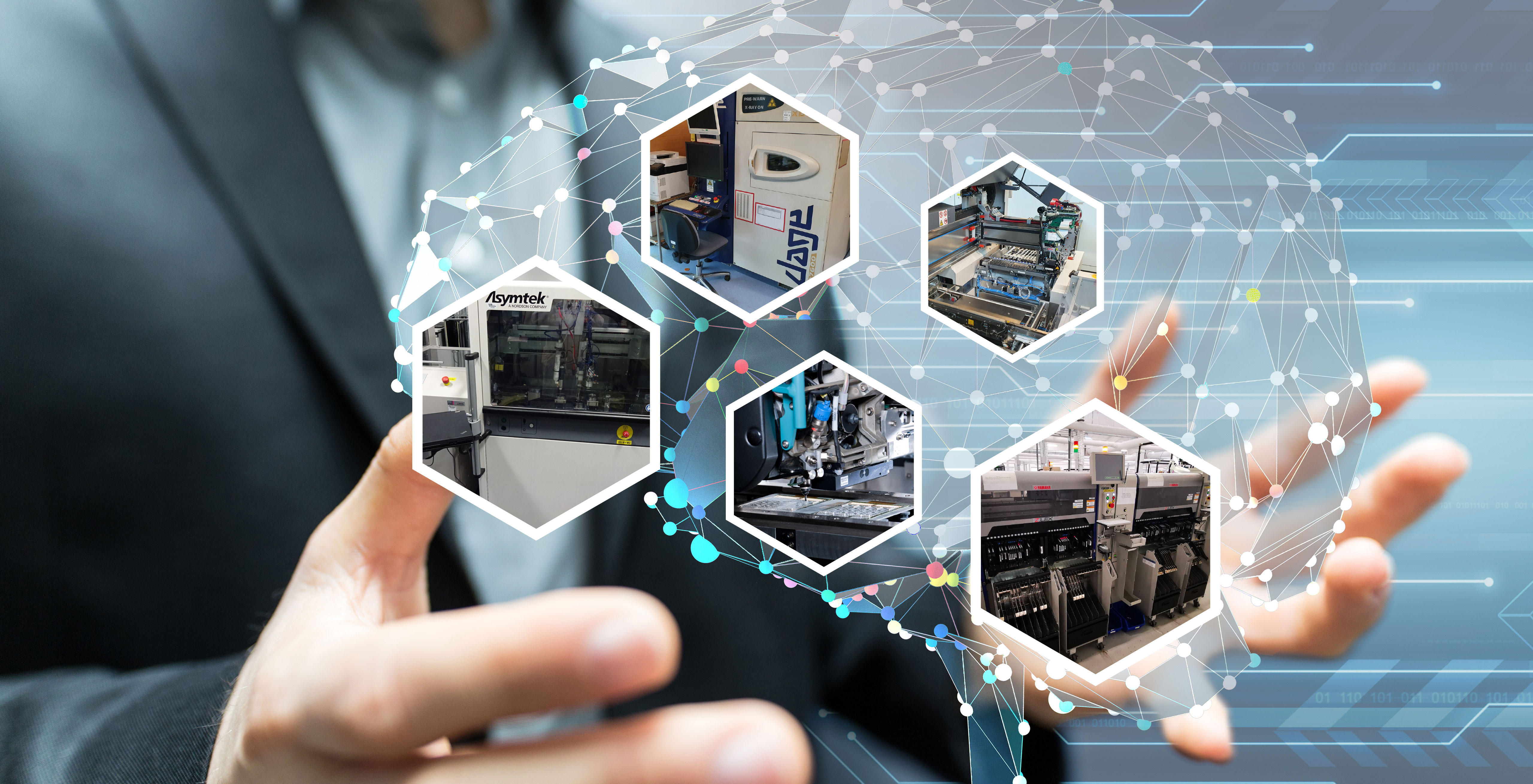 Verschiedene Produktionsschritte in der Elektronikfertigung